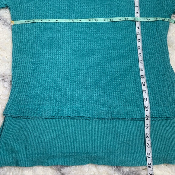 We The Free By Free People Teal Waffle Knit Thermal Oversized Tunic - Picture 13 of 13